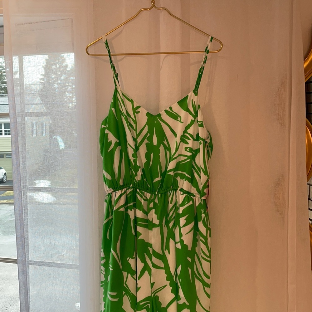 NWT Large Lilly Pulitzer for Target Boom Boom Green Palm Leaf jumpsuit.